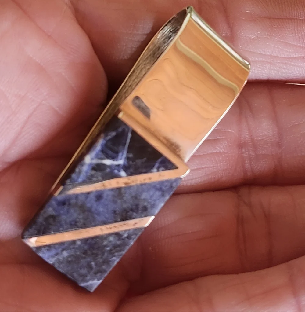 Sterling Silver Sodalite GEMSTONE Money CLIP
